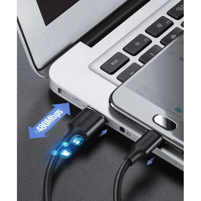 Кабель Ugreen USB-A to micro USB 2.4A 1.5m Black (UGR1417)