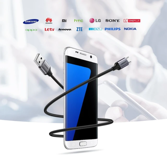 Кабель Ugreen USB-A to micro USB 1m Gray (6957303861460)