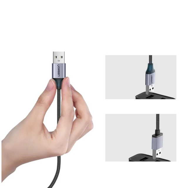 Кабель Ugreen USB-A to micro USB 2m Grey (6957303861484)