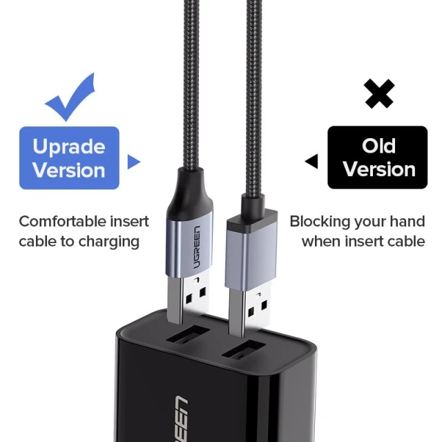 Кабель Ugreen US290 USB-A to microUSB Fast Charging 18W 2m White (60153)