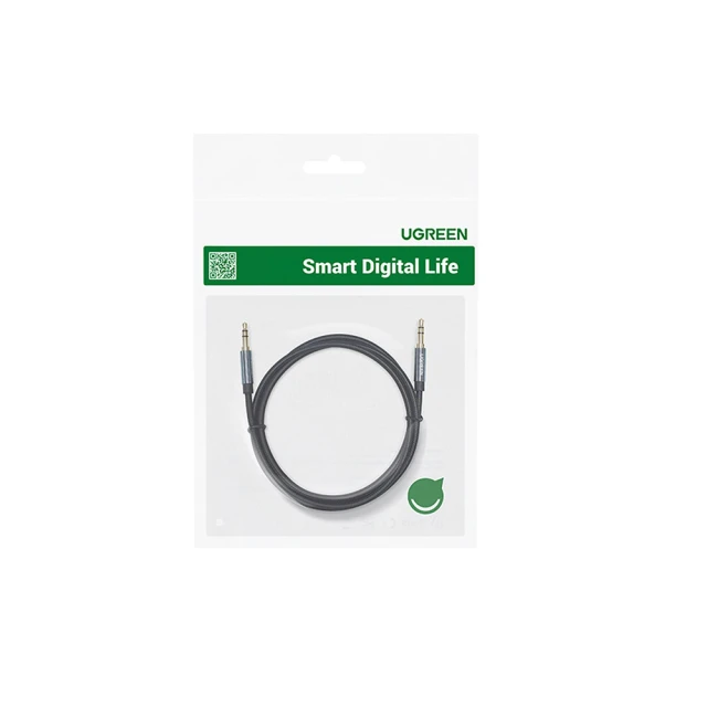 Кабель Ugreen AUX Angled Cable 2x Mini Jack 3.5mm 1.5m Blue (6957303861804)