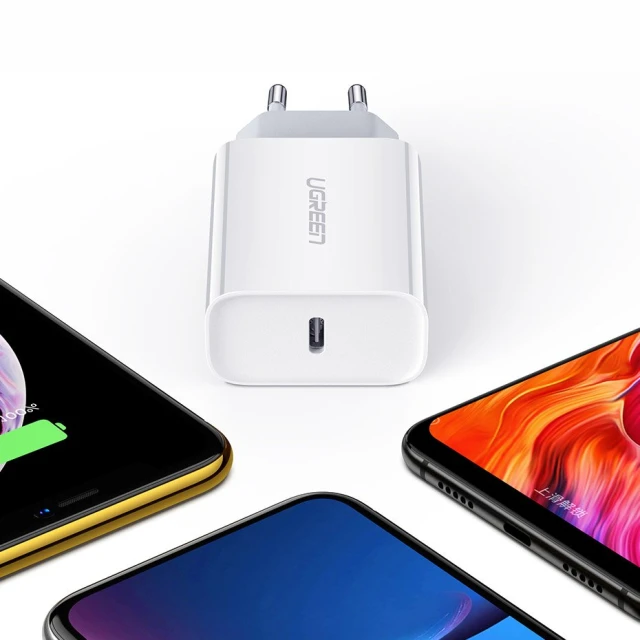 Мережевий зарядний пристрій Ugreen QC/PD 20W USB-C White (60450-ugreen)