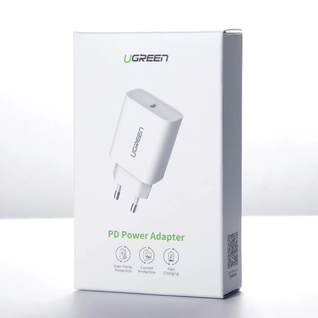 Мережевий зарядний пристрій Ugreen QC/PD 20W USB-C White (60450-ugreen)