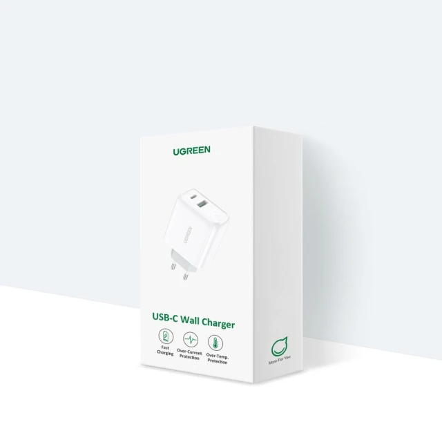 Мережевий зарядний пристрій Ugreen FC/QC 36W USB-C | USB-A White (60468 CD170)