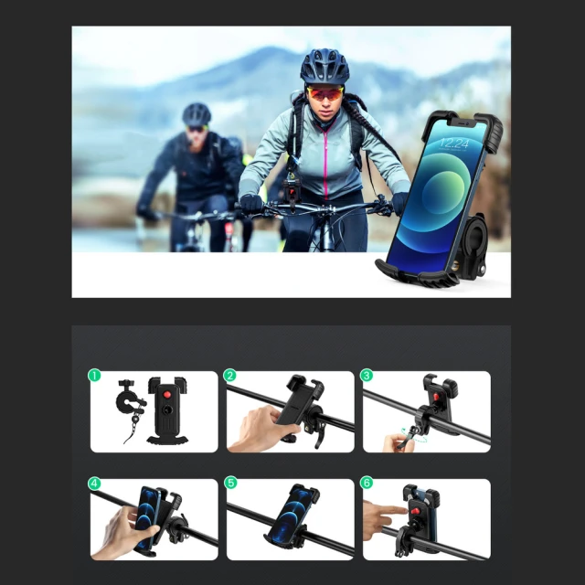 Утримувач Ugreen Universal Bicycle Phone Holder for Bike Motorcycle Handlebar Black (UGR1060BLK)