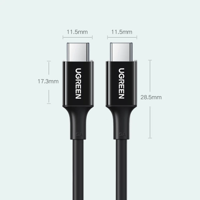 Кабель Ugreen USB Type-C to USB Type-C 100W 5A 2m White (UGR1300WHT)