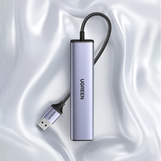 USB-хаб Ugreen USB-A (male)/USB Type-C/3x USB-A (female)/Ethernet RJ45 Gray (UGR1219SLV)