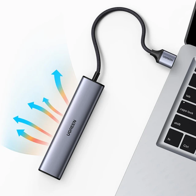 USB-хаб Ugreen USB-A (male)/USB Type-C/3x USB-A (female)/Ethernet RJ45 Gray (UGR1219SLV)