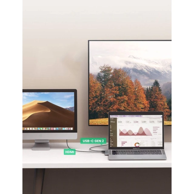 USB-хаб Ugreen 2x USB Type-C to USB Type-C PD/3x USB-A 3.0 Gray (UGR1406)