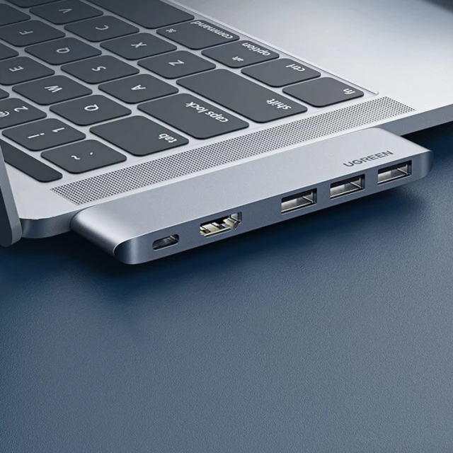 USB-хаб Ugreen 2x USB Type-C to USB Type-C PD/3x USB-A 3.0 Gray (UGR1406)