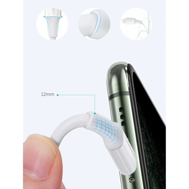 Кабель Ugreen USB Type-C to Lightning 3A 0.25m White (UGR1291WHT)