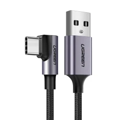 Кабель Ugreen US284 Angled USB-A to USB-C 20W 3m Black (70255)