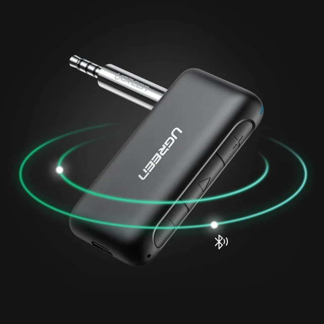 Аудіоприймач Ugreen Bluetooth 5.0 Audio Receiver AUX Mini Jack for Car Black (UGR496)