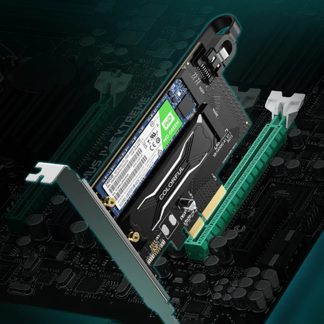 Адаптер карти розширення Ugreen PCIe 3.0x4 SSD M.2 M-Key | M.2 B-Key Black (70504-ugreen)