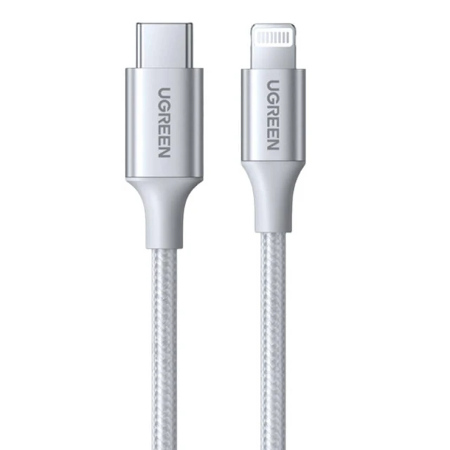 Кабель Ugreen US304 Lightning to USB-C PD 60W 1m Silver (70523)