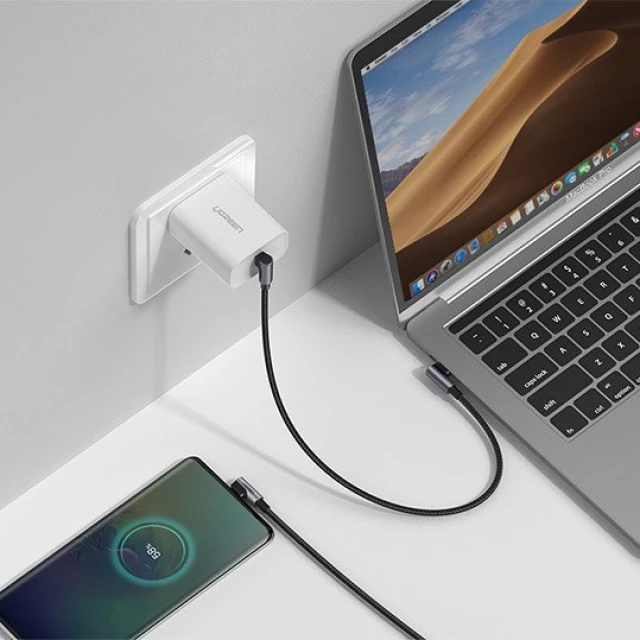 Кабель Ugreen Quick Charge USB Type-C to USB Type-C FCP 3A 1m Gray (UGR1088BLK)