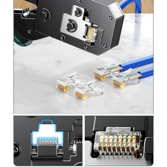 Кабельний затискач Ugreen Ethernet RJ45 NW136 8P6P Black/Green (70683-ugreen)