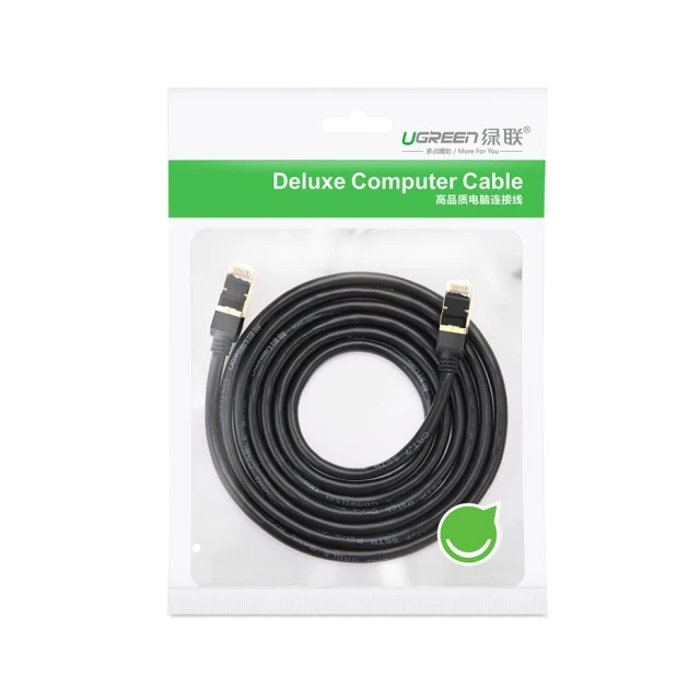 Патчкорд Ugreen Ethernet RJ45 Cat 7 STP LAN 10Gbps 2m Black (UGR414BLK)