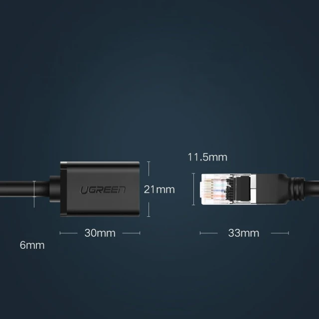 Кабель Ugreen Ethernet RJ45 Cat 6 FTP 1000Mbps 2m Black (6957303882816)