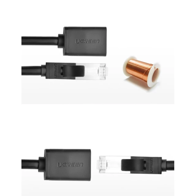 Кабель Ugreen Ethernet RJ45 Cat 6 FTP 1000Mbps 3m Black (6957303882823)