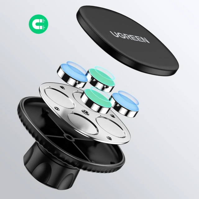 Автотримач Ugreen Magnetic Car Phone Holder Adhesive for Dashboard Black (UGR1183BLK)