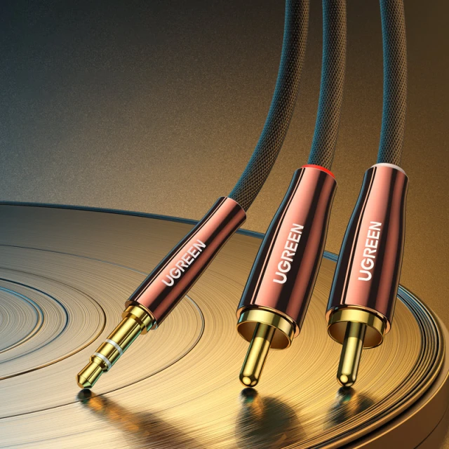 Кабель Ugreen Mini Jack 3.5mm to 2x RCA 2m Copper (6957303888474)