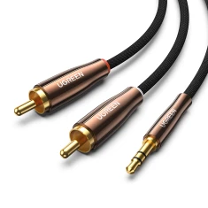 Кабель Ugreen Mini Jack 3.5mm to 2x RCA 2m Copper (6957303888474)