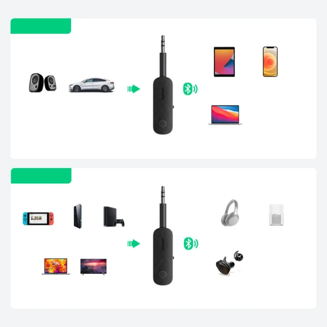 Аудіопередавач/Приймач Ugreen Mini Jack 3.5mm Black (UGR1200BLK)
