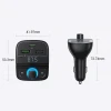 Автомобільний зарядний пристрій Ugreen FM Transmitter 4.8 A MP3 car charger 2x USB-A/USB Type-C/TF/micro SD Black (UGR997BLK)