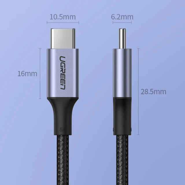Кабель Ugreen Quick Charge USB Type-C to USB Type-C 100 Вт 5A 3m Gray (UGR1171GRY)