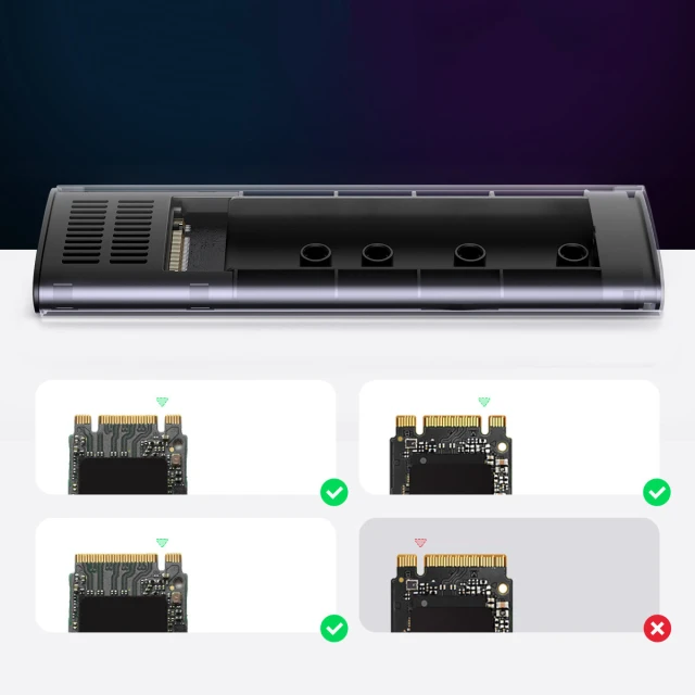 Відсік для твердотільного накопичувача Ugreen SSD Bay USB 3.2 Gen 2 (SuperSpeed USB 10 Gbps) Black (UGR1224GRY)