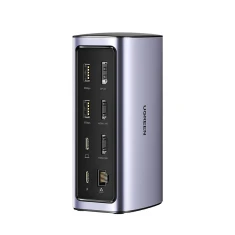 USB-хаб Ugreen 12-in-1 2x HDMI/DisplayPort/3x USB-C/2x USB-A/RJ45/Mini Jack 3.5mm/SD/TF Grey (6957303893256)
