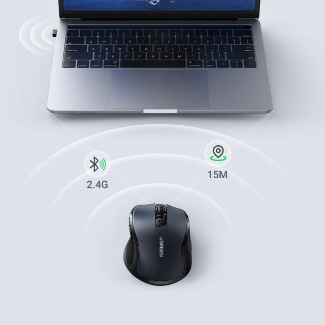 Миша Ugreen USB Optical Wireless Mouse 2.4GHz 4000DPI Black (UGR1323BLK)