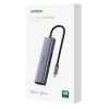 USB-хаб Ugreen CM512 5-in1 USB-C to 2xUSB-A/HDMI/RJ45/SD/TF Silver (90568)
