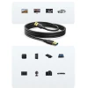 Кабель Ugreen USB-A Cable 3m Black (UGR1324BLK)
