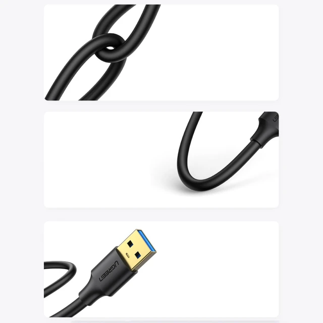 Кабель Ugreen USB-A Cable 3m Black (UGR1324BLK)