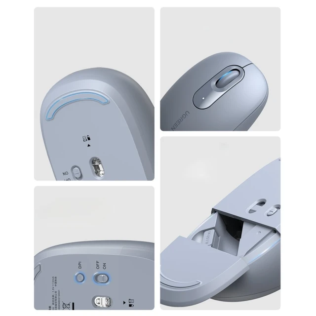 Беспроводная мышь Ugreen USB 2.4GHz (MU105) Blue (6957303896714)
