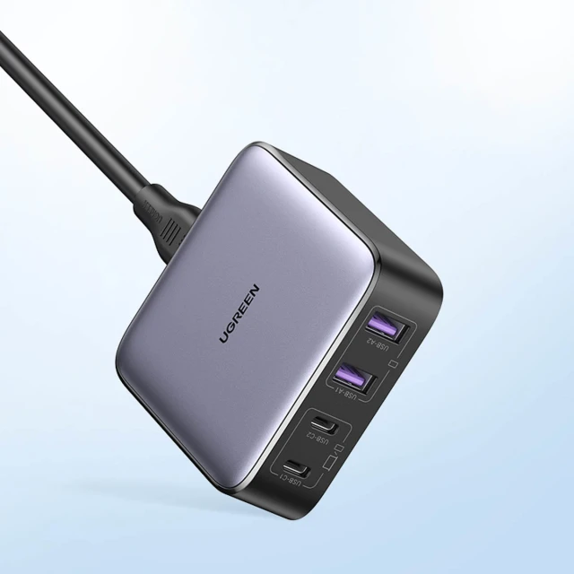 Мережевий подовжувач Ugreen GaN 2x USB-C/2x USB-A 65W 2m Black (6957303897476)