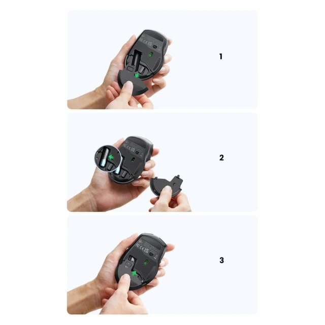 Бездротова миша Ugreen USB 2.4GHz Bluetooth 5.0 4000 DPI Black (6957303898558)