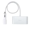 Разветвитель автомобильный HOCO Z13 3в1 с дисплеем + 2x USB A 2.1A Silver (6957531050896)