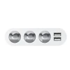 Разветвитель автомобильный HOCO Z13 3в1 с дисплеем + 2x USB A 2.1A Silver (6957531050896)
