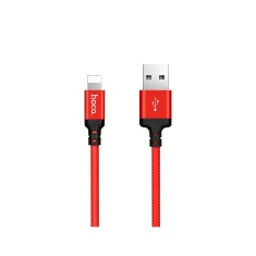 Кабель Hoco X14 USB-A to Lightning 1m Red-Black (6957531062837)