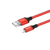 Кабель Hoco X14 USB-A to Lightning 1m Red-Black (6957531062837)