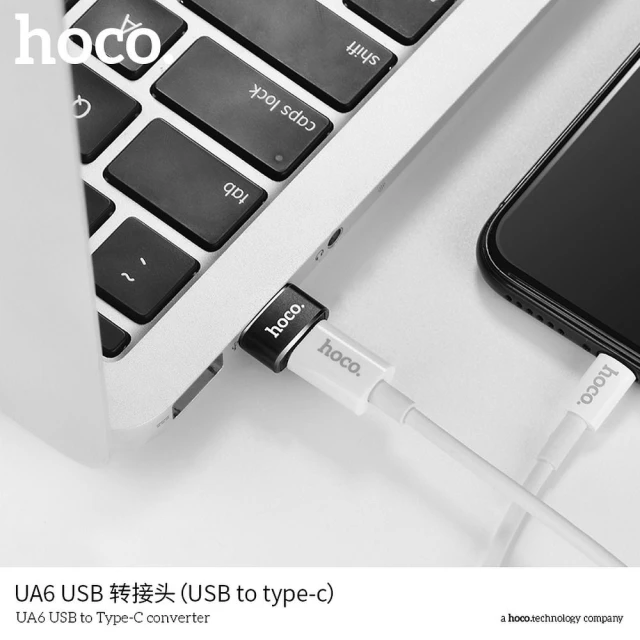 Адаптер OTG Hoco UA6 USB A на USB C Black (6957531064138)