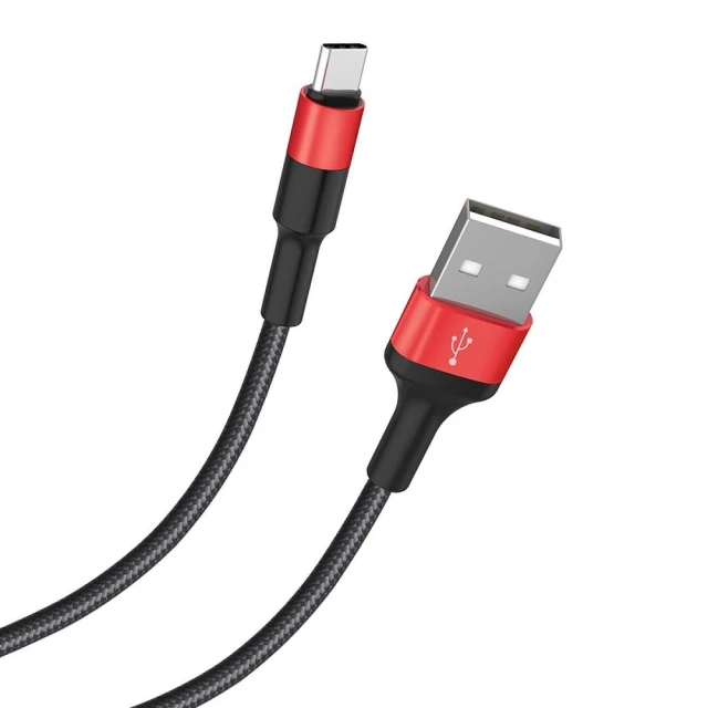 Кабель Hoco X26 USB A до USB C 2A 1 м Black Red (6957531080251)