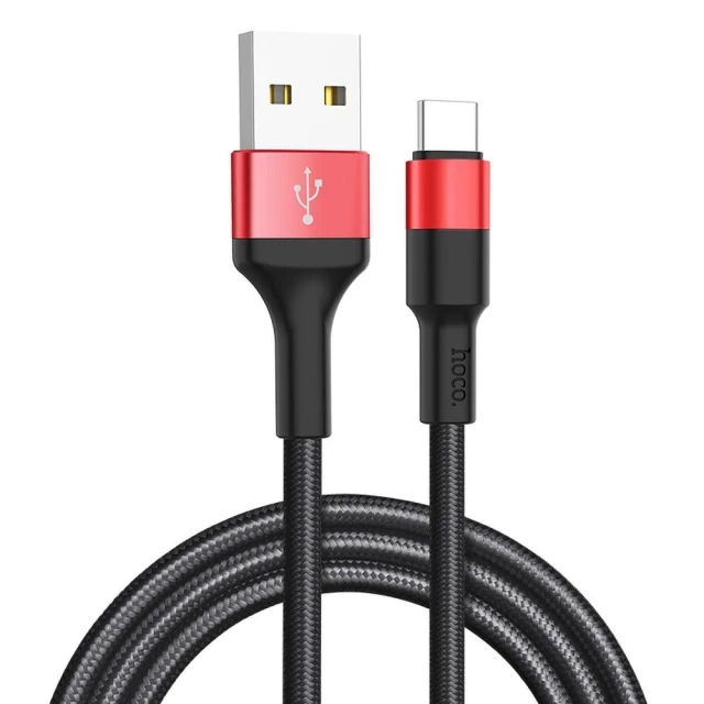 Кабель Hoco X26 USB A до USB C 2A 1 м Black Red (6957531080251)