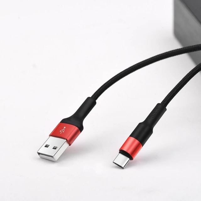 Кабель Hoco X26 USB A до USB C 2A 1 м Black Red (6957531080251)