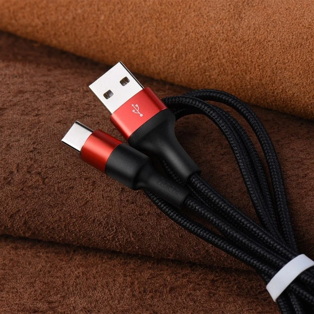 Кабель Hoco X26 USB A до USB C 2A 1 м Black Red (6957531080251)
