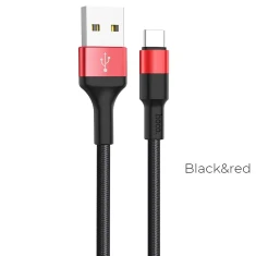 Кабель Hoco X26 USB A до USB C 2A 1 м Black Red (6957531080251)