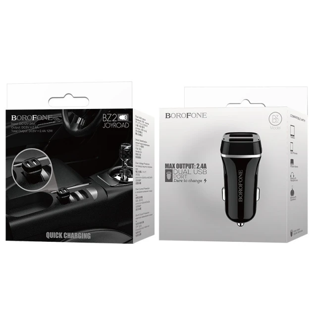 Автомобільний зарядний пристрій Borofone BZ2 2x USB Black (BFO-BZ2-B)